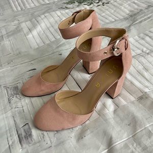 Baby Pink Block Heels